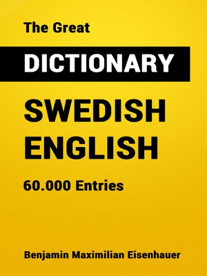 cover image of The Great Dictionary Swedish-English